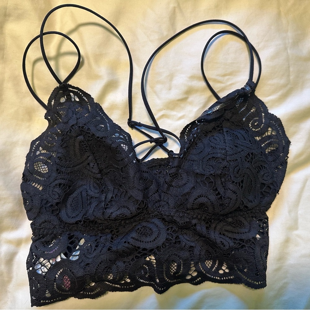 PINK Victoria's Secret Black Textured Bralette